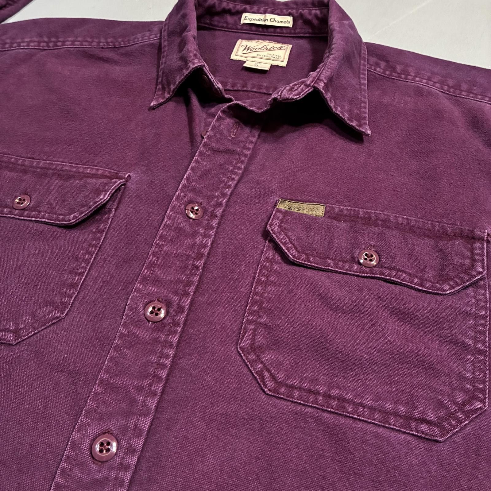 Woolrich Woolen Mills Vintage Woolrich Purple Chamois Oversized Work Shirt Size US XL / EU 56 / 4 - 3 Thumbnail