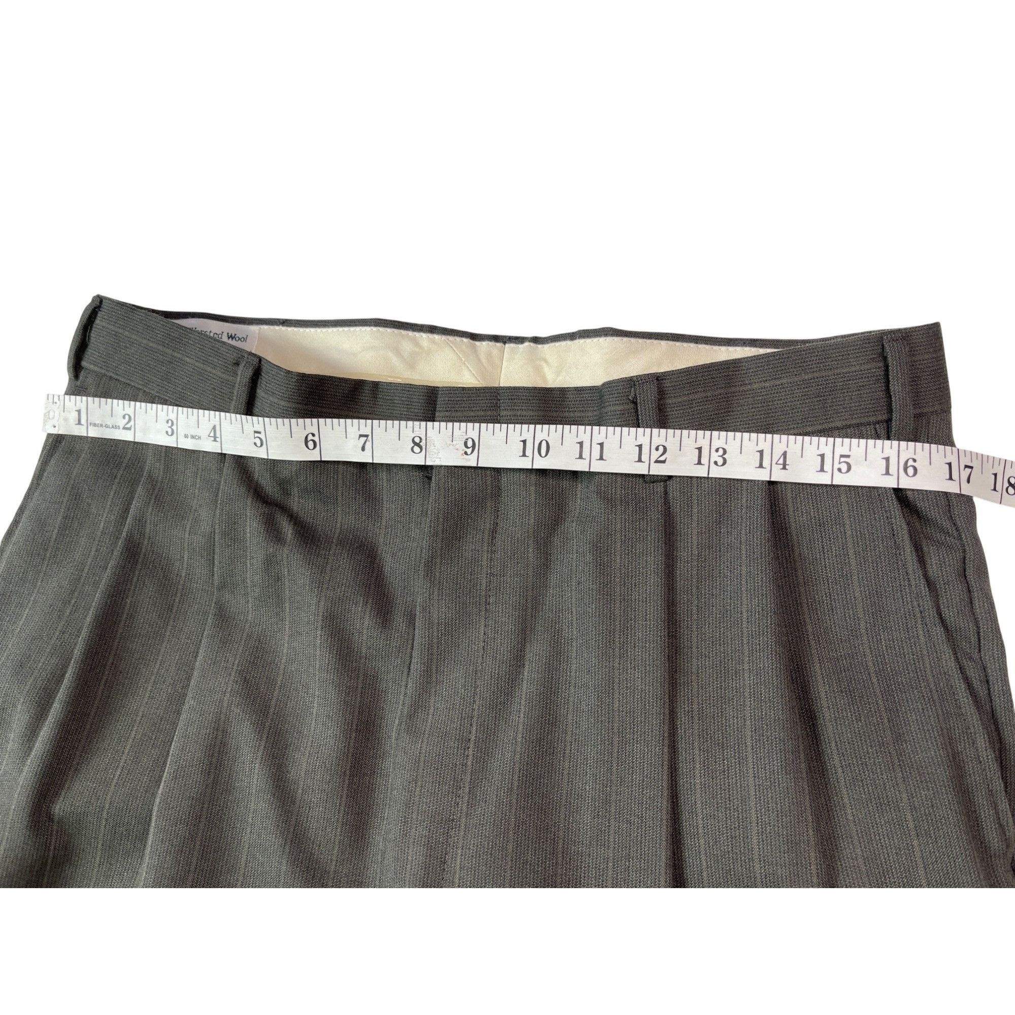 Other Mens Gray Pinstripe Suit 42R 100% Worsted Wool Pants 34/31 B Size 42R - 9 Thumbnail