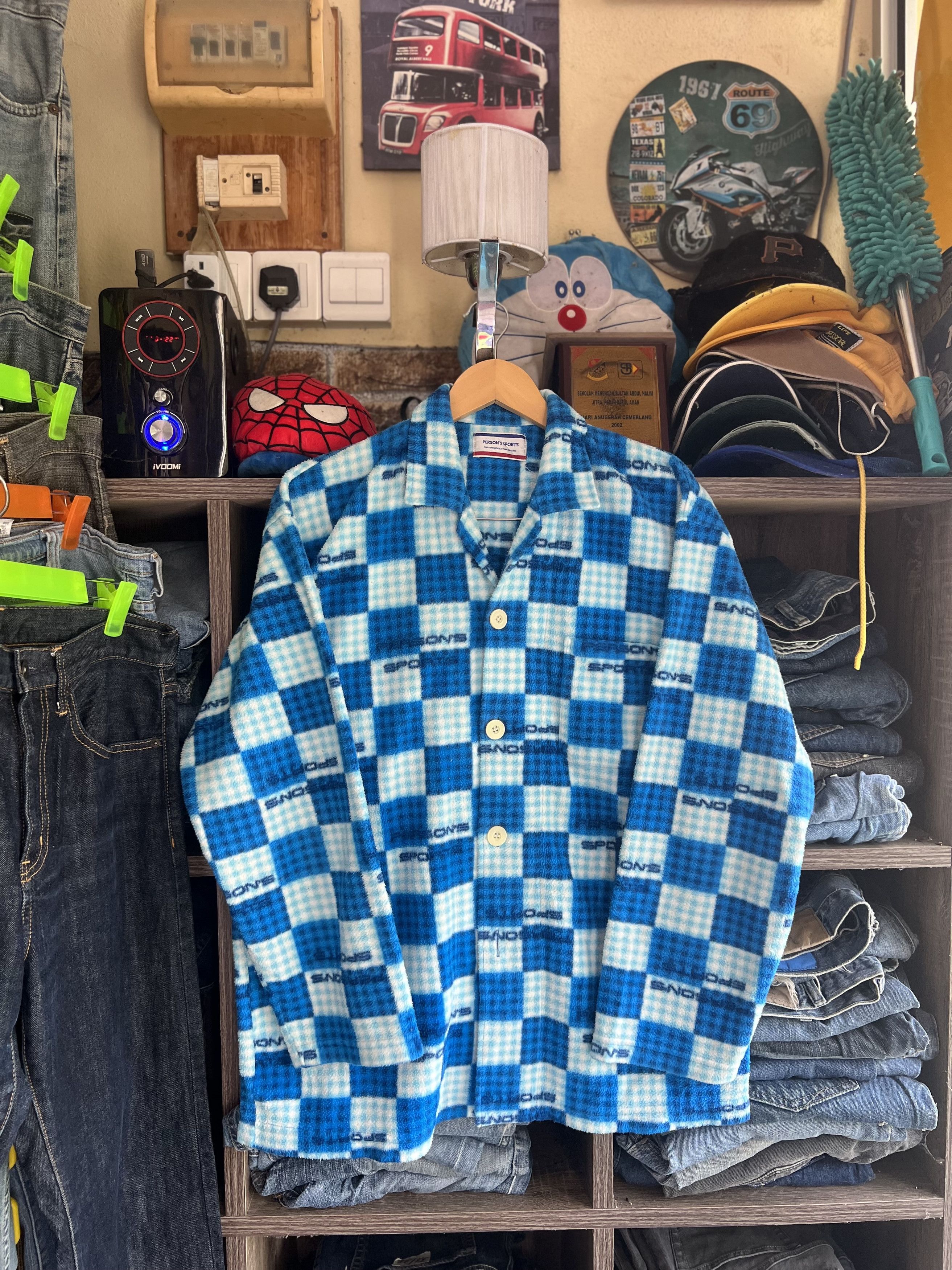 PERSON'S 🔥Person’s Sports Fleece Button Shirt Size US L / EU 52-54 / 3 - 12 Thumbnail