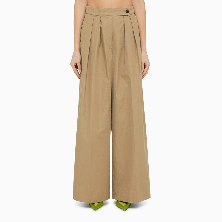 Dries Van Noten o1d2blof0824 Cotton Trousers in Beige Size 28" / US 6 / IT 42 - 1 Thumbnail