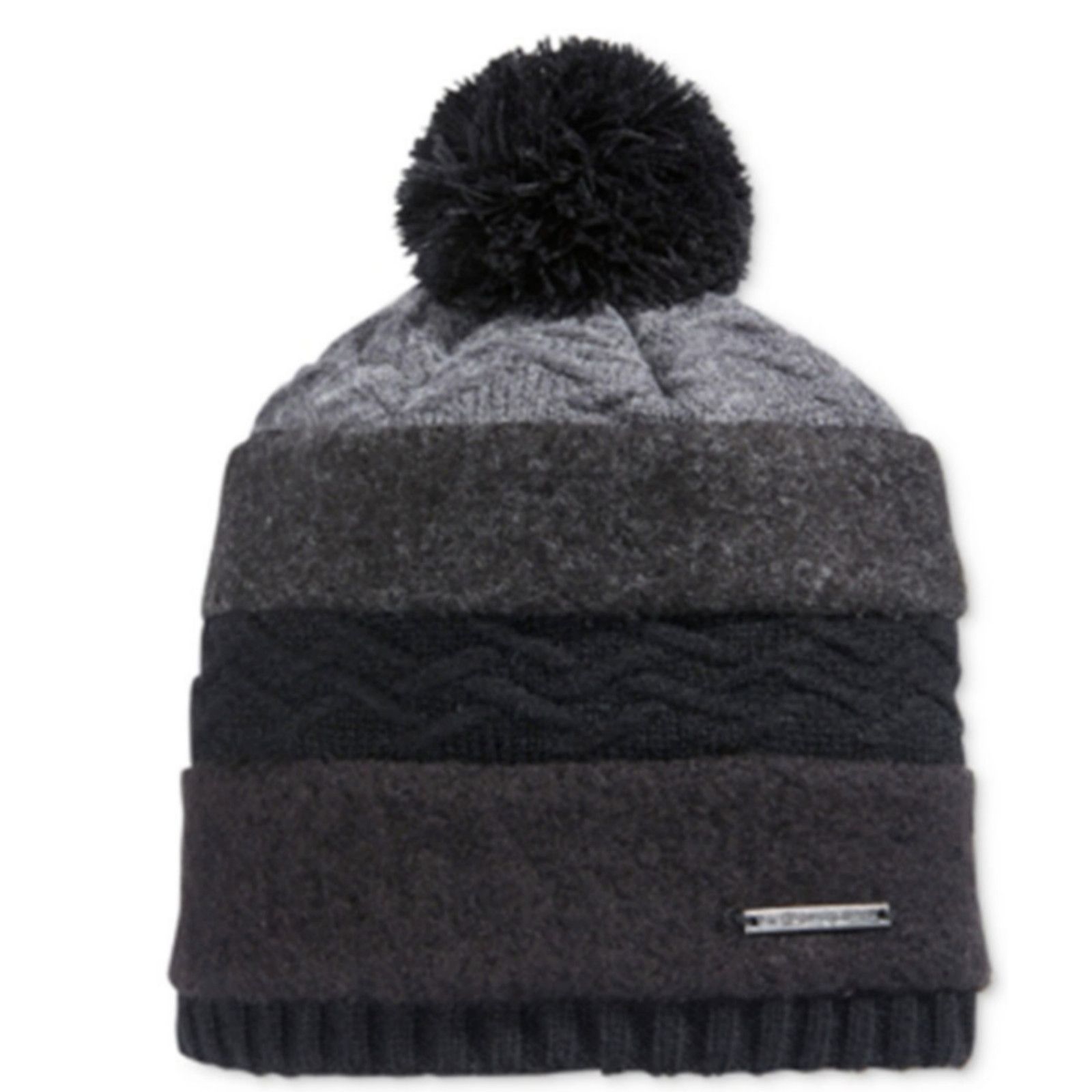 Sean John Sean John Mixed Media Wool Pom Stripe Beanie Macys Exclusive Size ONE SIZE - 1 Thumbnail