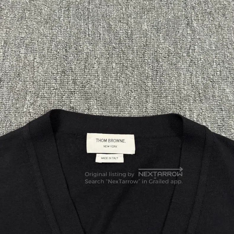 Thom Browne Thom Browne Black wool V-neck sweater Size US S / EU 44-46 / 1 - 2 Thumbnail