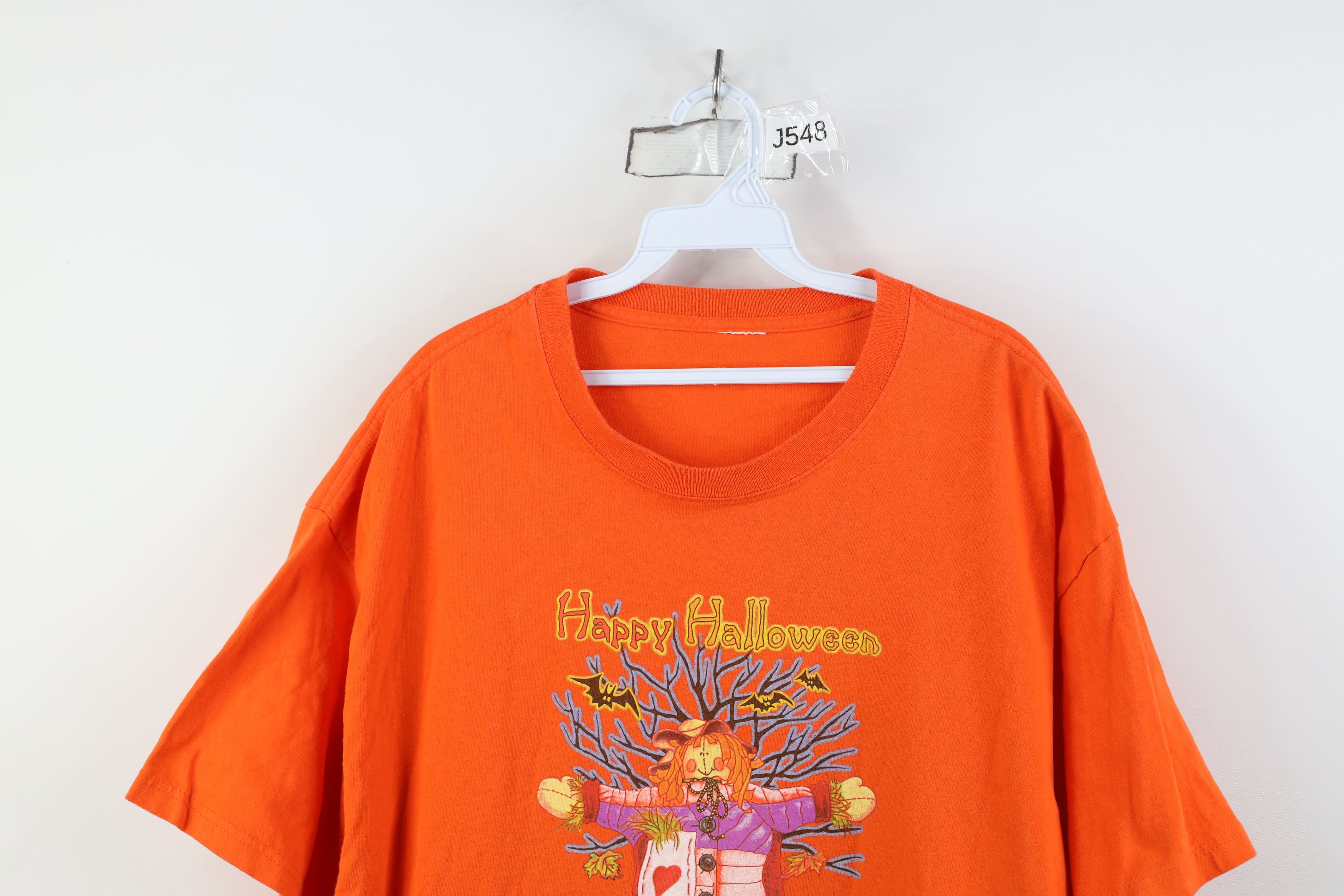Vintage Vintage 90s Y2K Streetwear Halloween T-Shirt Orange Cotton Size XL / US 12-14 / IT 48-50 - 2 Thumbnail