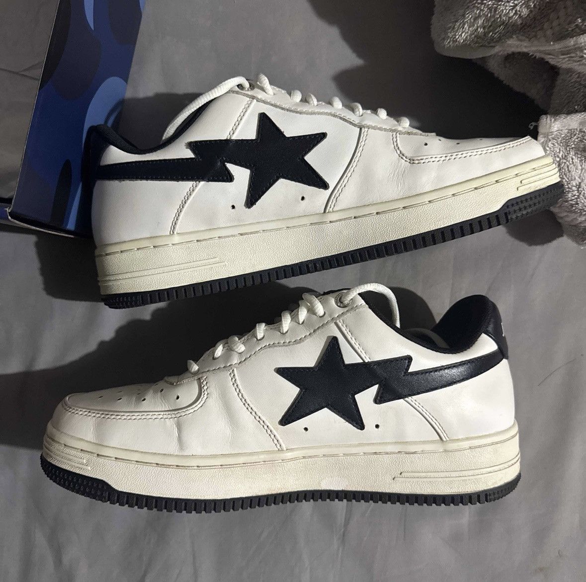 Bape × JJJJound JJJJound x Bapesta ‘White Navy’ Size US 8.5 / EU 41-42 - 2 Thumbnail