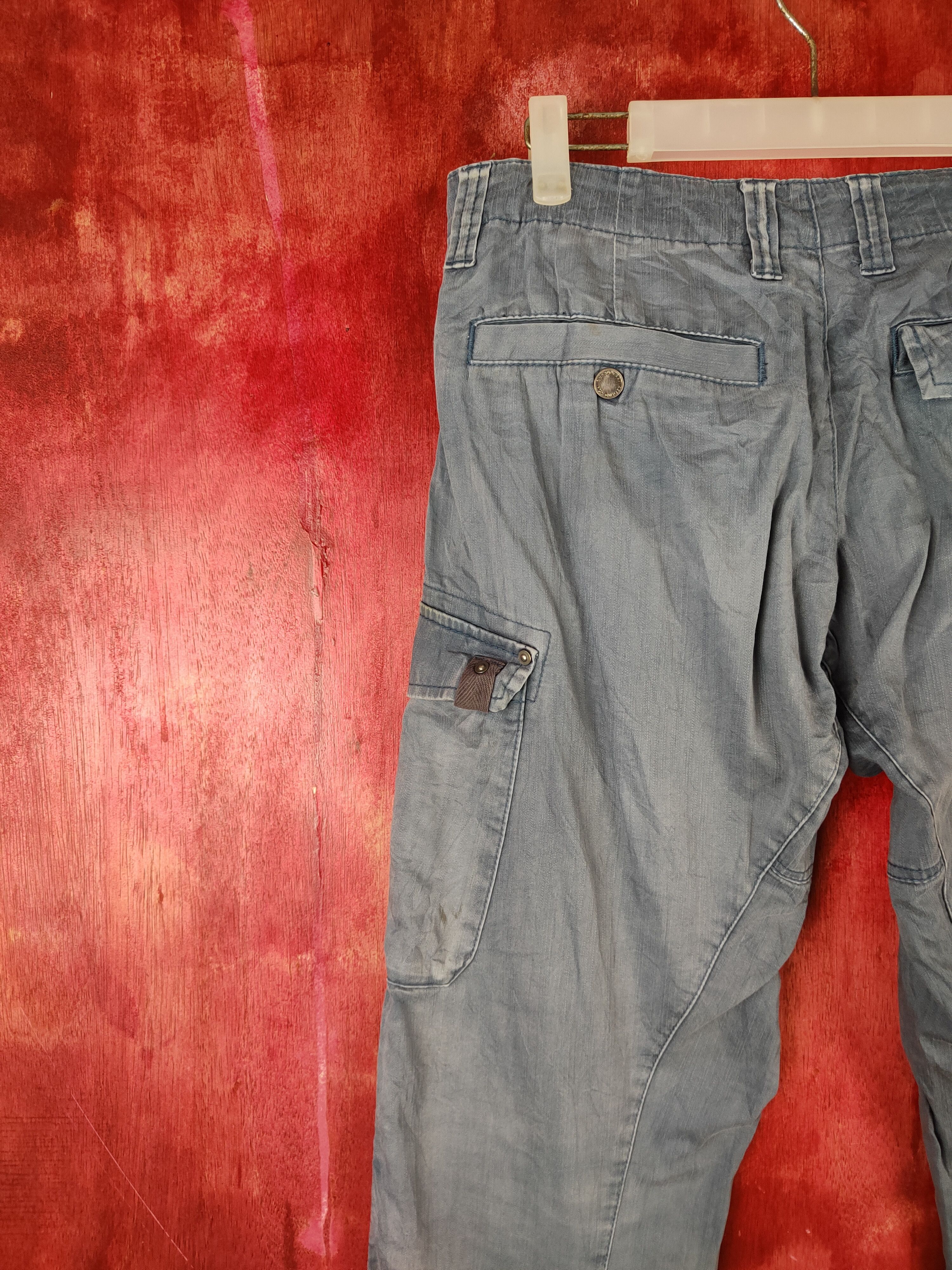 Japanese Brand Genba-Xebec Blue Multipocket Tactical Cargo Pants #S1304 Size US 31 - 8 Thumbnail