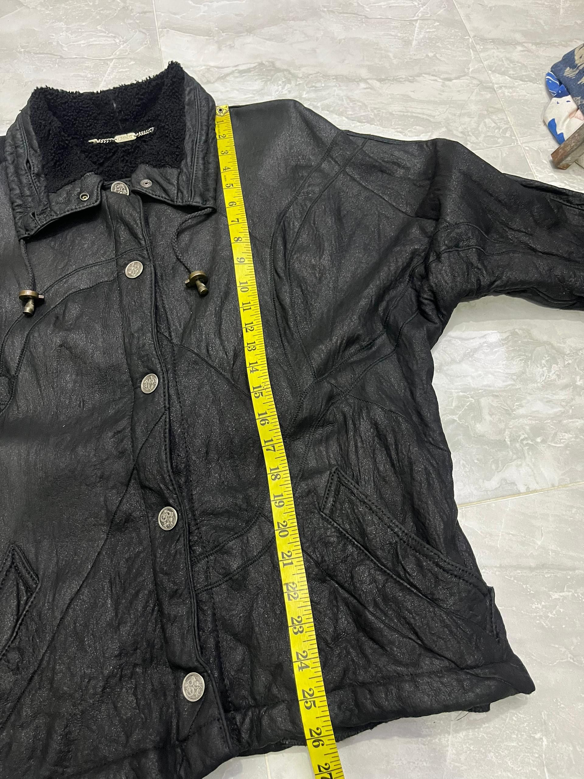 Vintage Vintage Black Leather Jacket Sherpa Lined 90s Boxy Fit Size US M / EU 48-50 / 2 - 13 Thumbnail