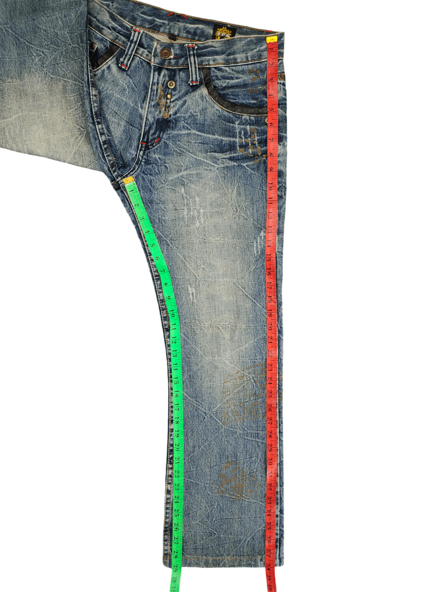 Hysteric Glamour Flare Jeans Legend Of Glamour Studded Distress Denim Bootcut Size US 30 / EU 46 - 12 Thumbnail
