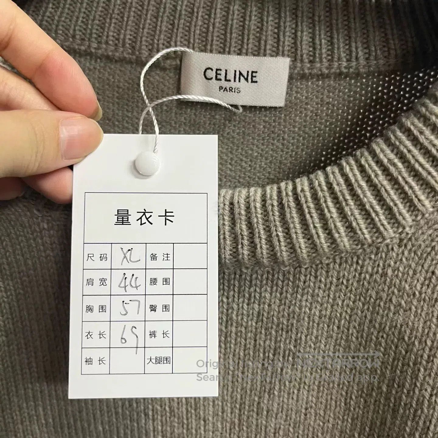 Celine Celine Beige Logo Embroidered Oversized Sweater. Size US XL / EU 56 / 4 - 3 Thumbnail