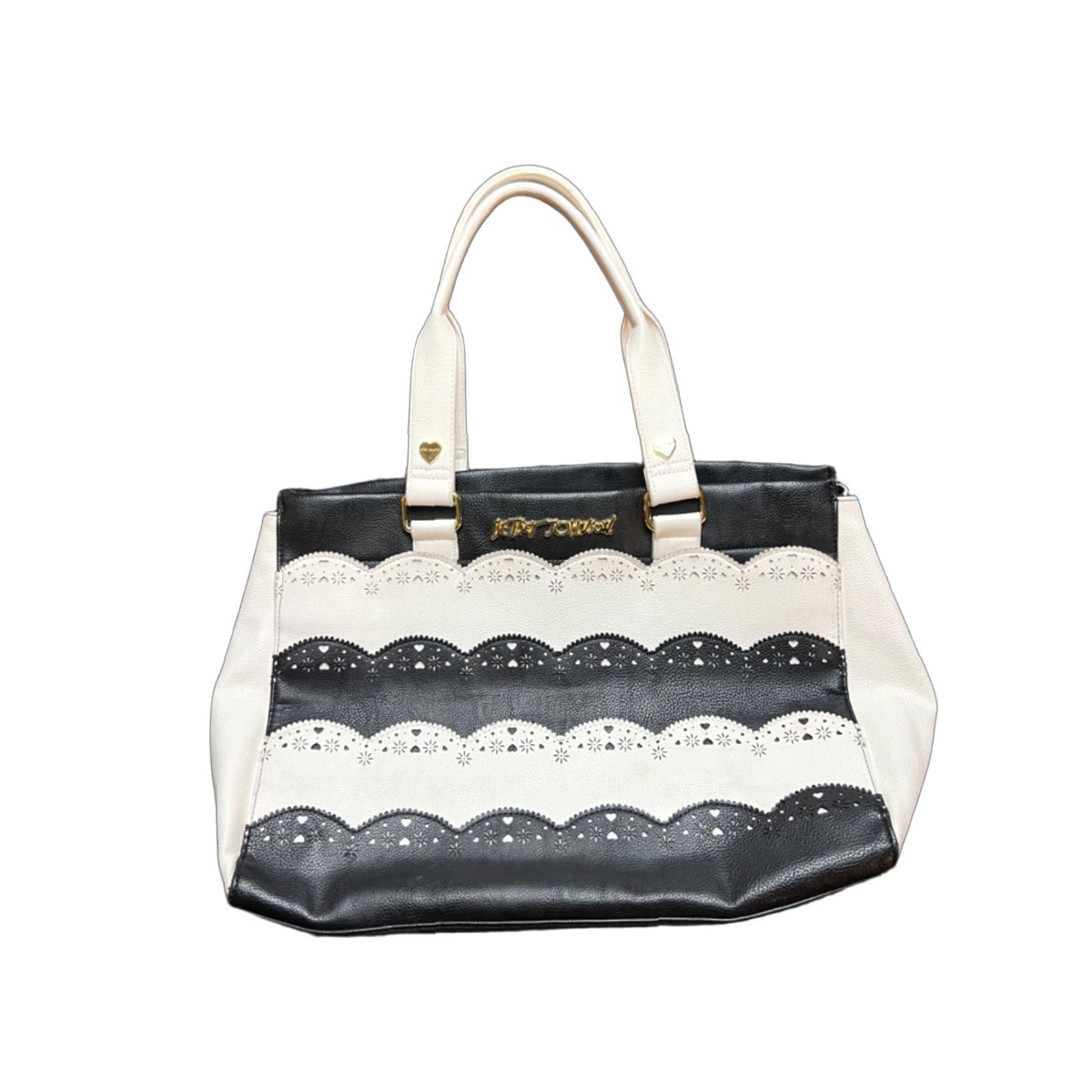 Betsey Johnson VINTAGE Betsey Johnson Leather Purse Women Purse Black White Size ONE SIZE - 1 Thumbnail