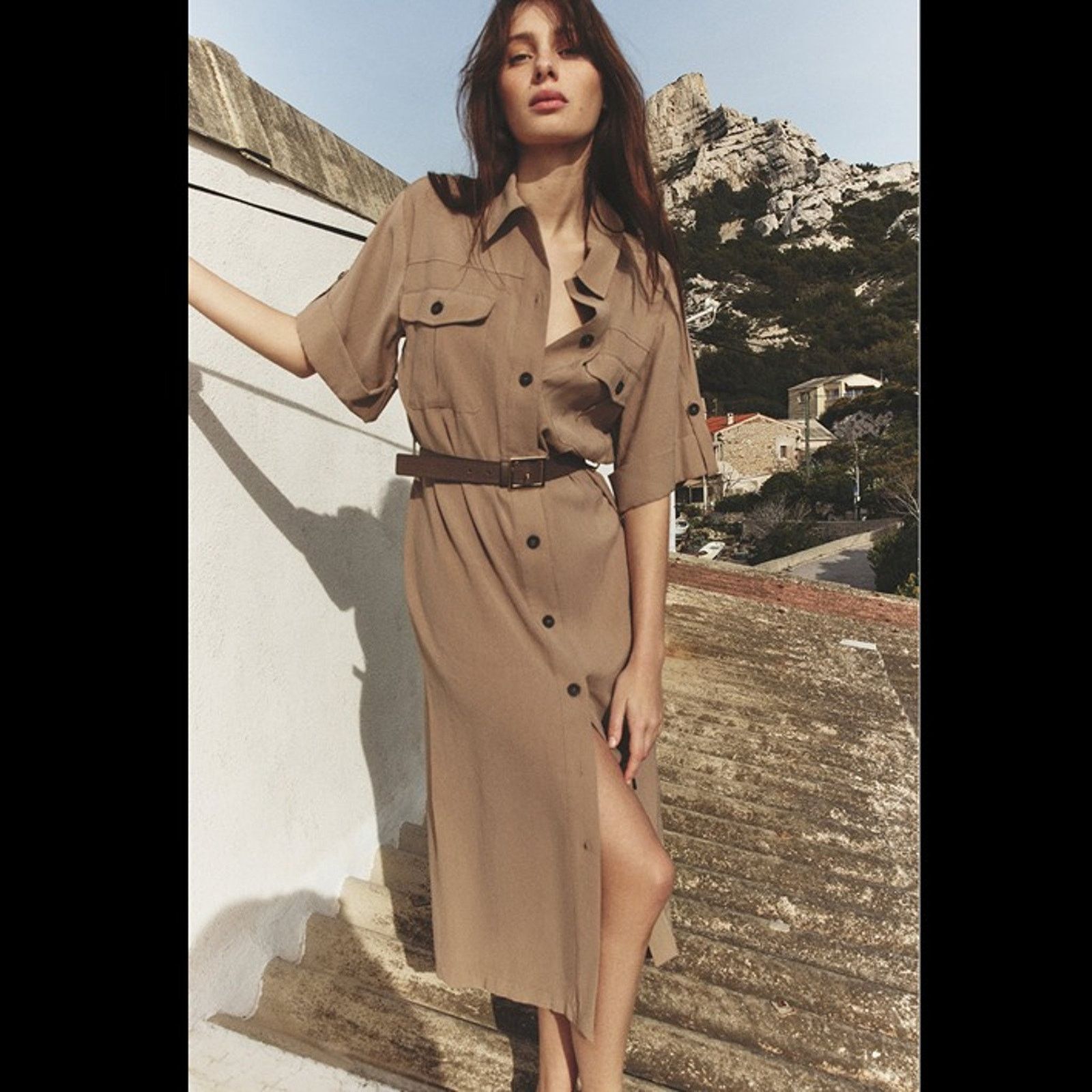ZARA Belted Shirtdress NWT