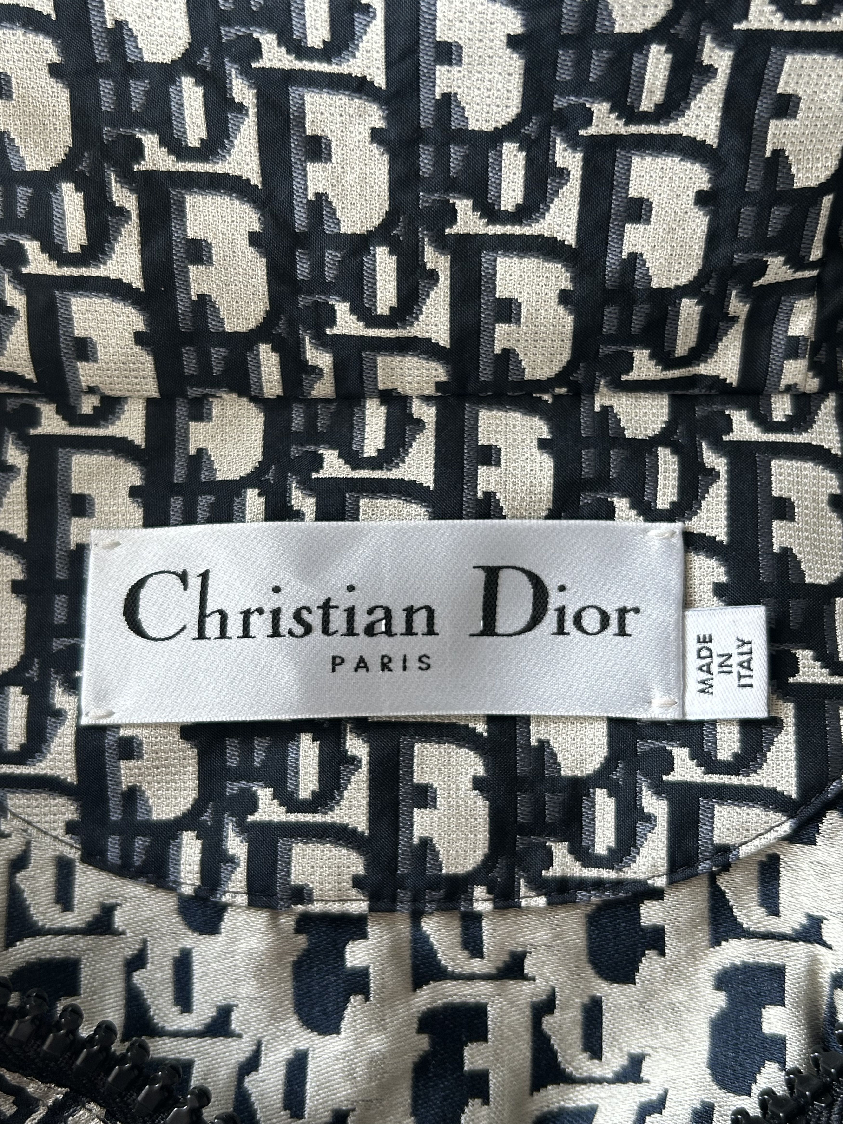 Dior Black & White Houndstooth Taffeta Oversized Women's Anorak Size L / US 10 / IT 46 - 3 Thumbnail
