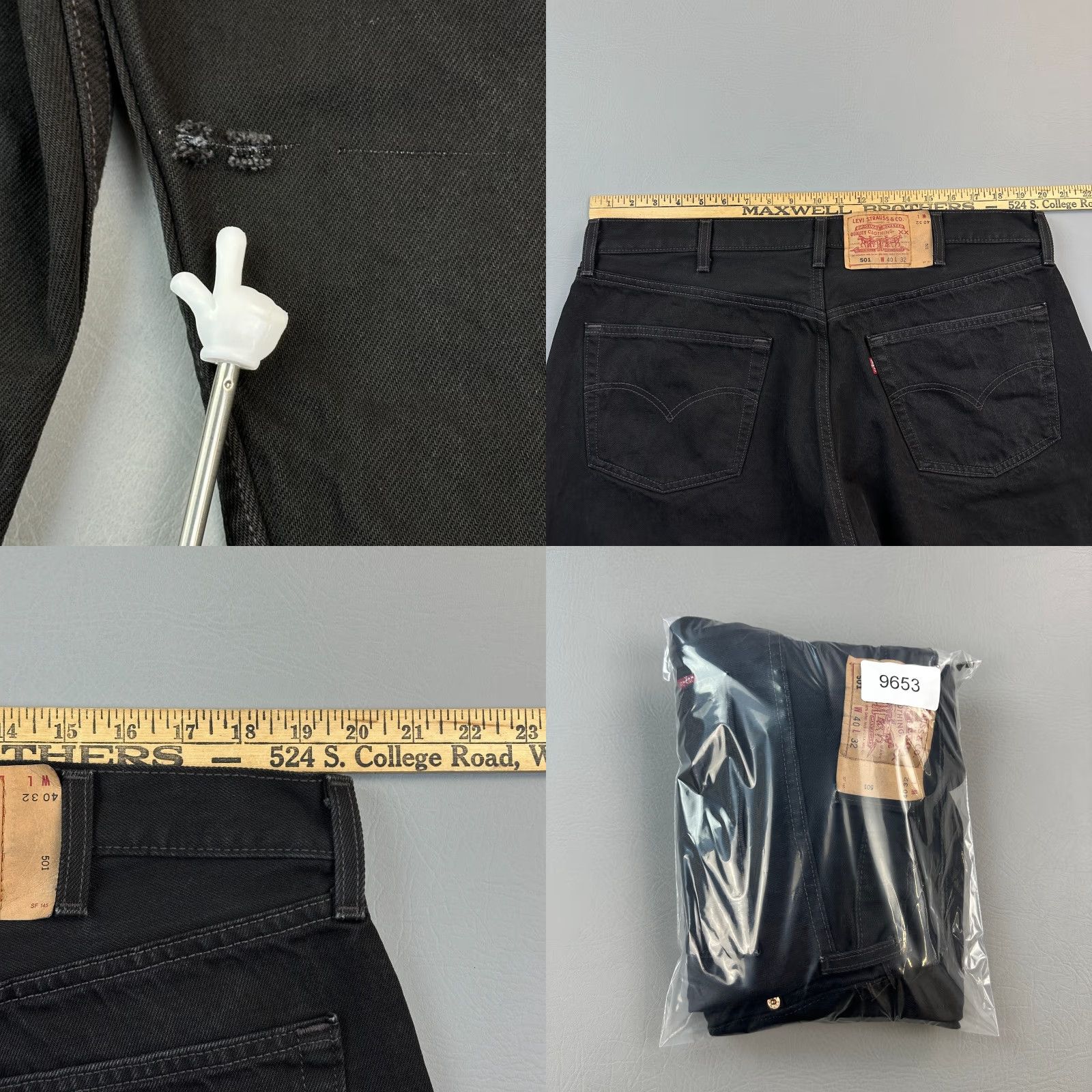 Levi's VINTAGE Levi's 501 Jeans Mens 40x32 Black Straight Fit Button Fly USA Made Size US 40 / EU 56 - 9 Thumbnail