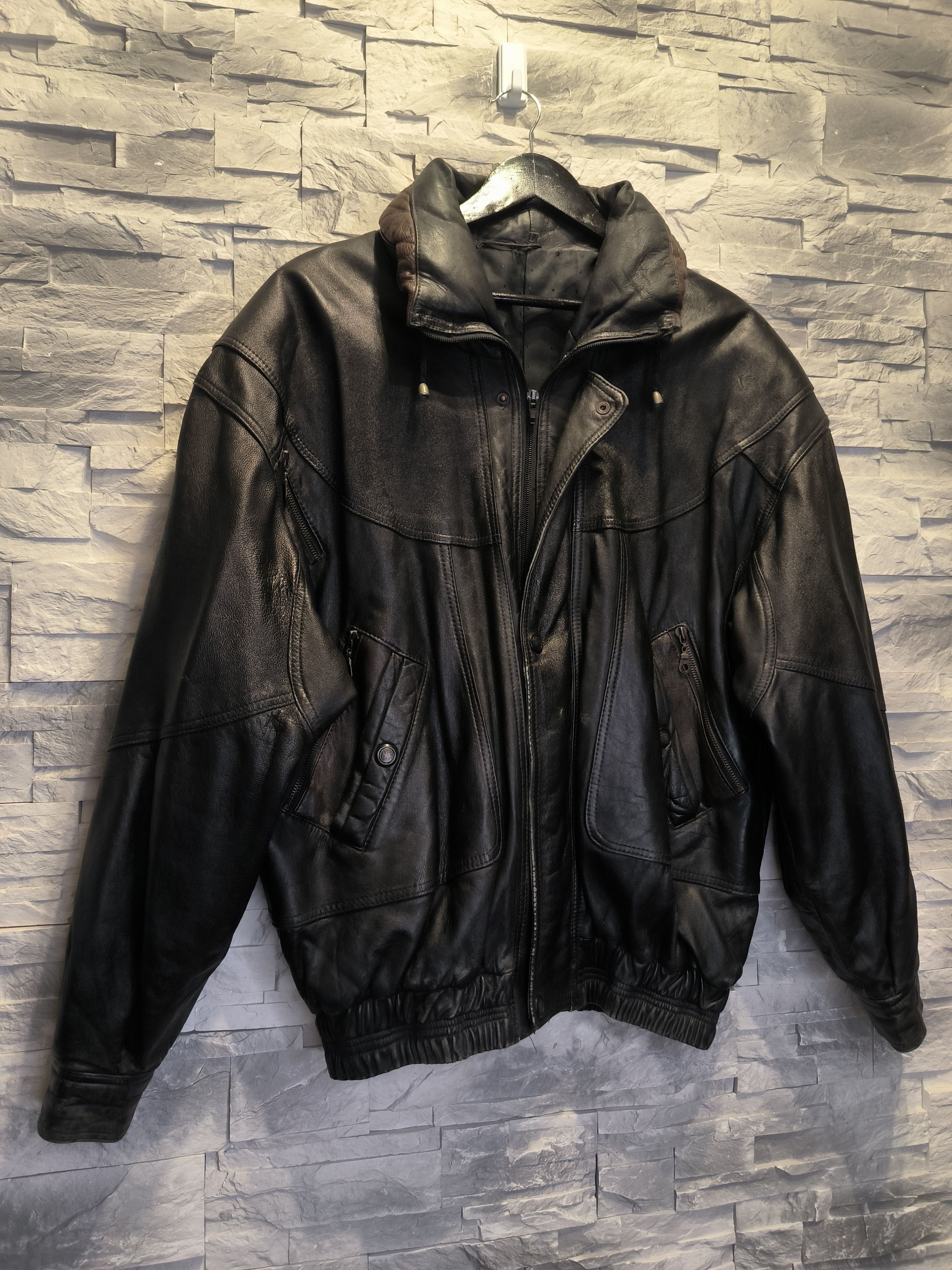 Other Vintage Italy Made Leather Jacket Black Size US L / EU 52-54 / 3 - 3 Thumbnail