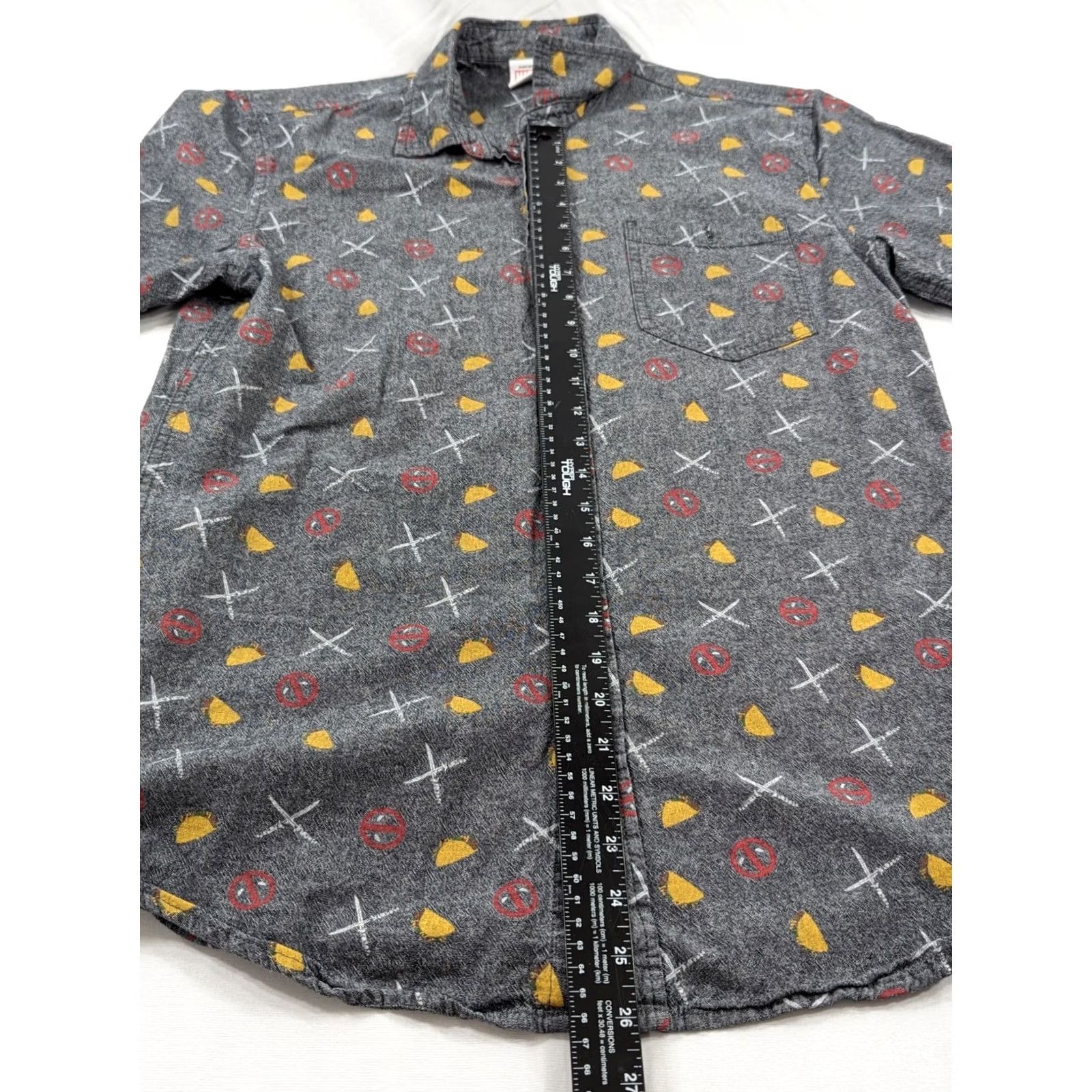 Vintage Marvel Deadpool Men's Button Down Shirt M Pre-owned Gray Short Sleeve Collared Button-Up Casual Comics 90s Size US M / EU 48-50 / 2 - 5 Thumbnail