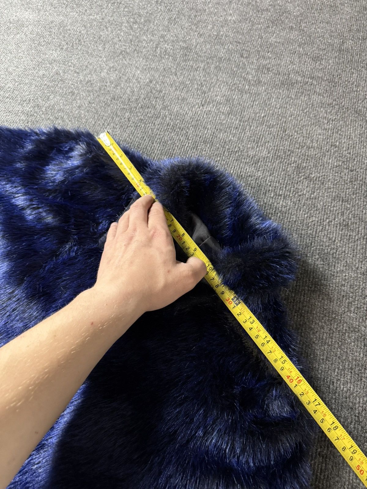 If Six Was Nine 00s Blue Faux Fur Jacket Cropped Hysteric Glamour Style Vibe Size M / US 6-8 / IT 42-44 - 14 Thumbnail
