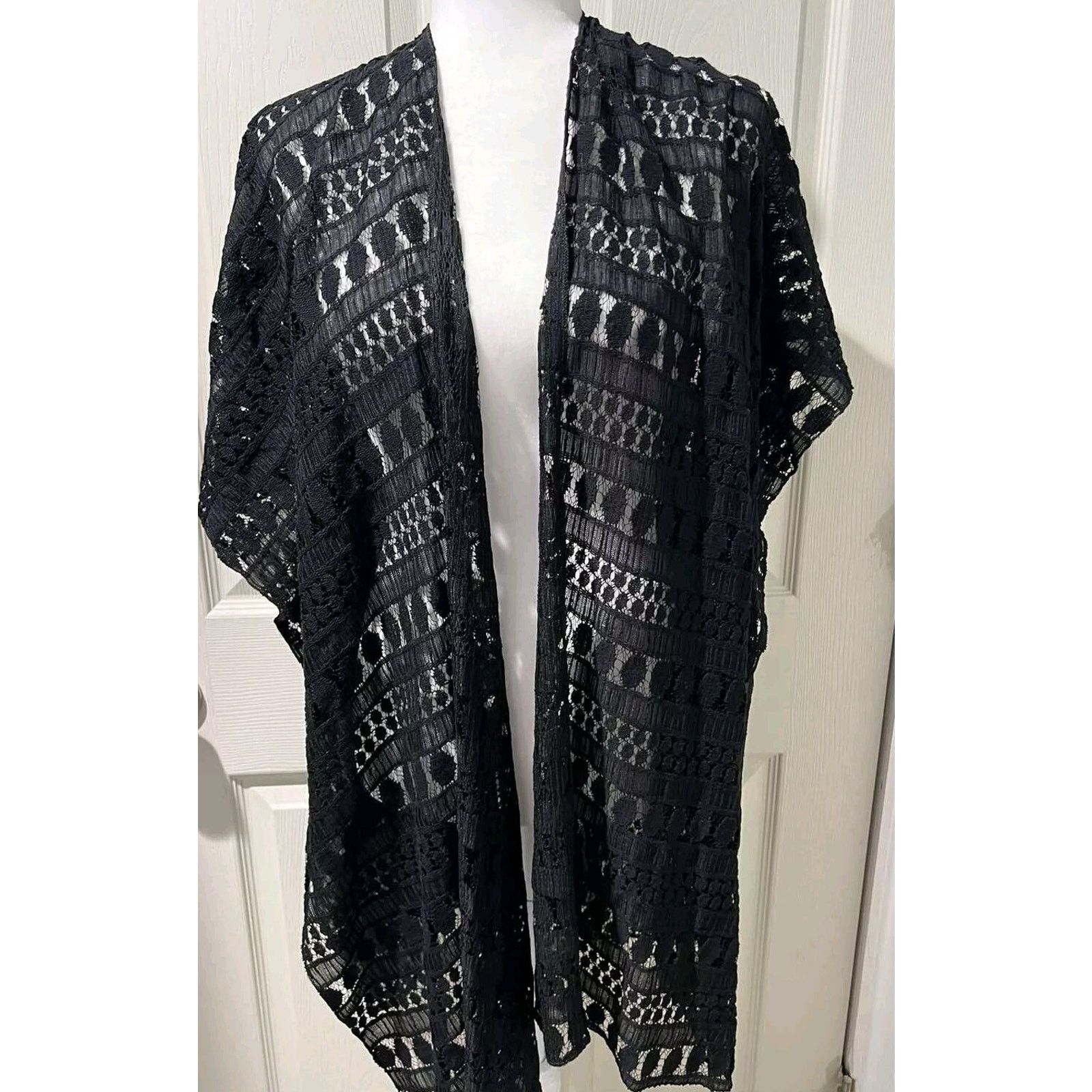 & Other Stories LANE BRYANT BLACK LACE KIMONO ONE SIZE Swim Cover A000600 Size S / US 4 / IT 40 - 4 Thumbnail
