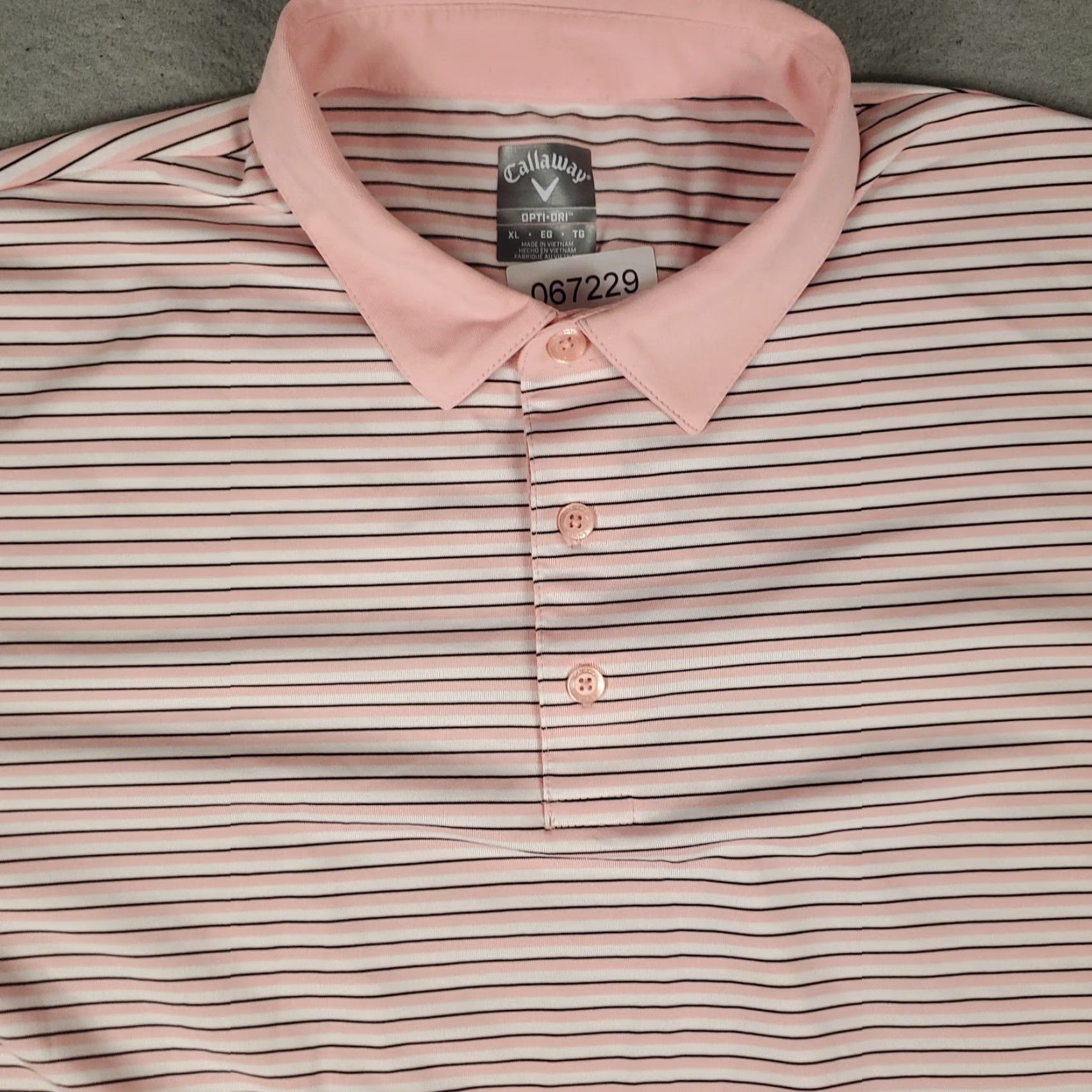 Callaway Callaway Polo Shirt Mens Size XL Pink Striped Short Sleeve Golf Casual Button Collar Polo Men XL Pink Striped Size US XL / EU 56 / 4 - 2 Thumbnail
