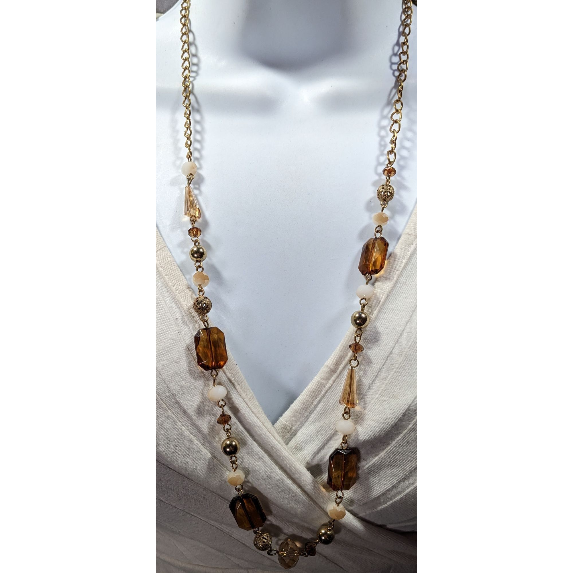 Other Retro Glam Honey Glass Beaded Chain Necklace Size ONE SIZE - 4 Thumbnail