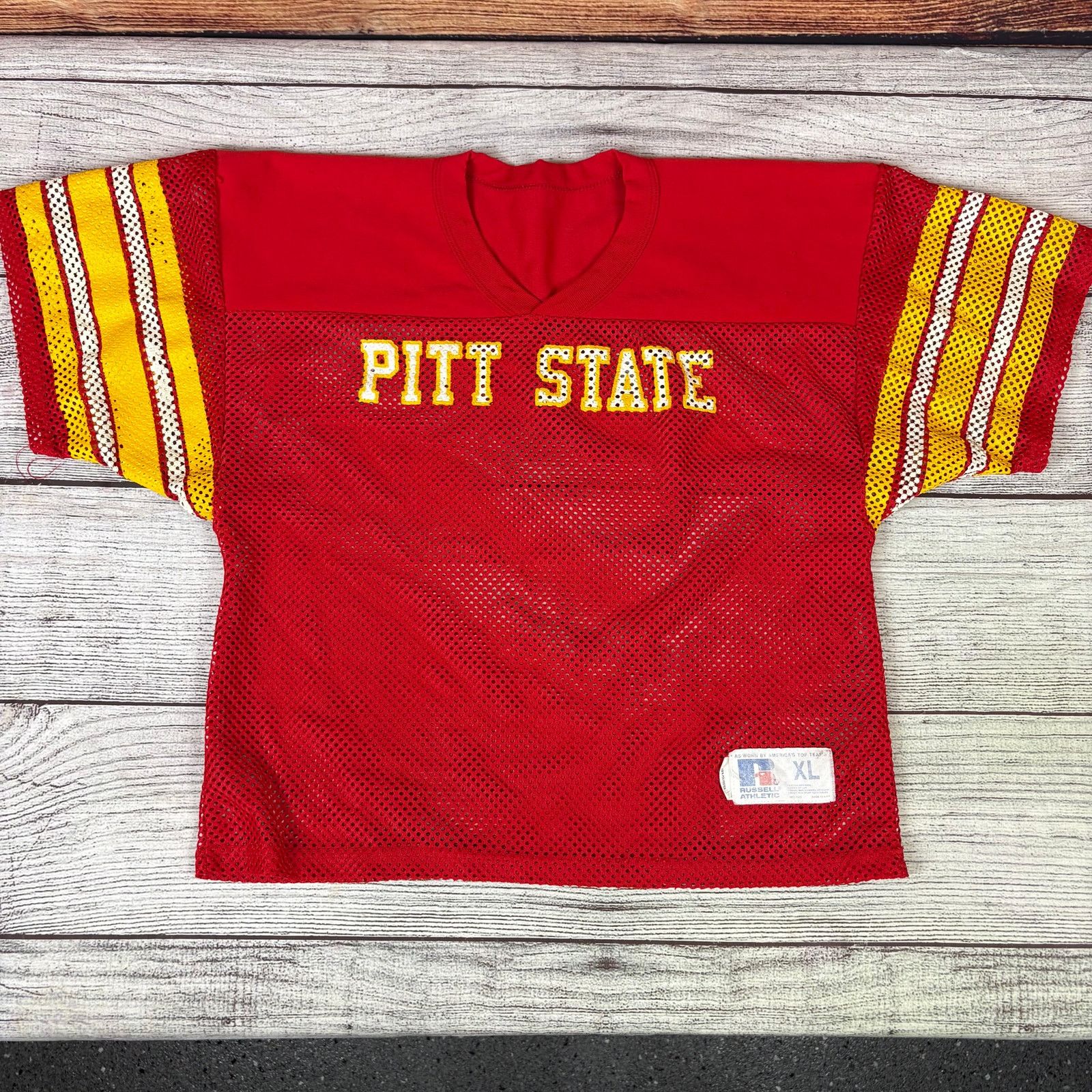 Russell Athletic × Vintage 1990s Pittsburg State University Mesh Practice Jersey Size US XL / EU 56 / 4 - 2 Thumbnail