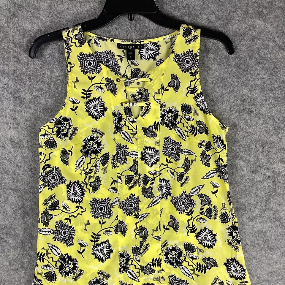 Other Attention Blouse XS Women's Sleeveless Floral Yellow Size XS / US 0-2 / IT 36-38 - 1 Thumbnail