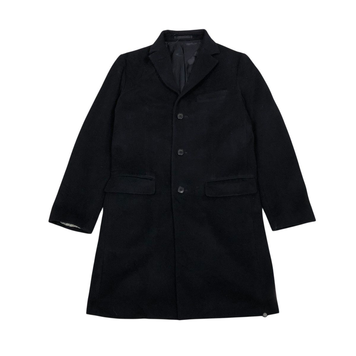 Issey Miyake 🔥RICH BLACK VINTAGE WOOL LONG JACKET SHIPS JET BLUE JAPAN Size US M / EU 48-50 / 2 - 1 Thumbnail