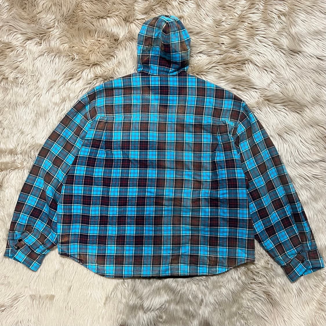 Balenciaga Balenciaga bleached check hooded shirt Size US XS / EU 42 / 0 - 2 Thumbnail