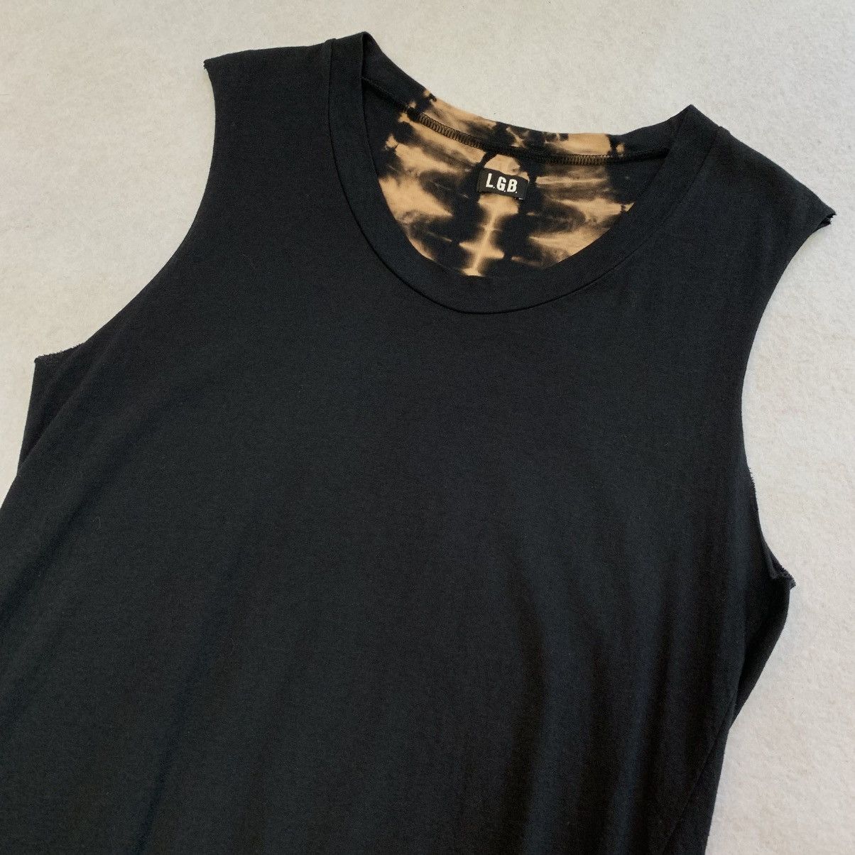 2000s L.G.B (Le Grand Bleu) Crawl Bleached Tank Top