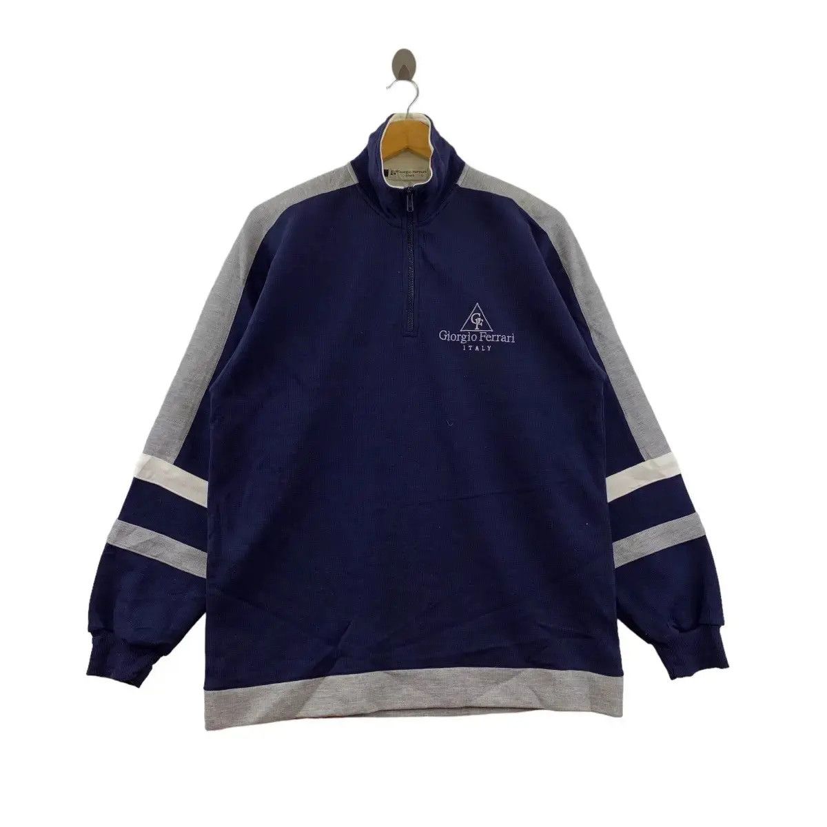 Ferrari Vintage GIORGIO FERRARI ITALY Striped Warm Jacket Size US L / EU 52-54 / 3 - 1 Thumbnail