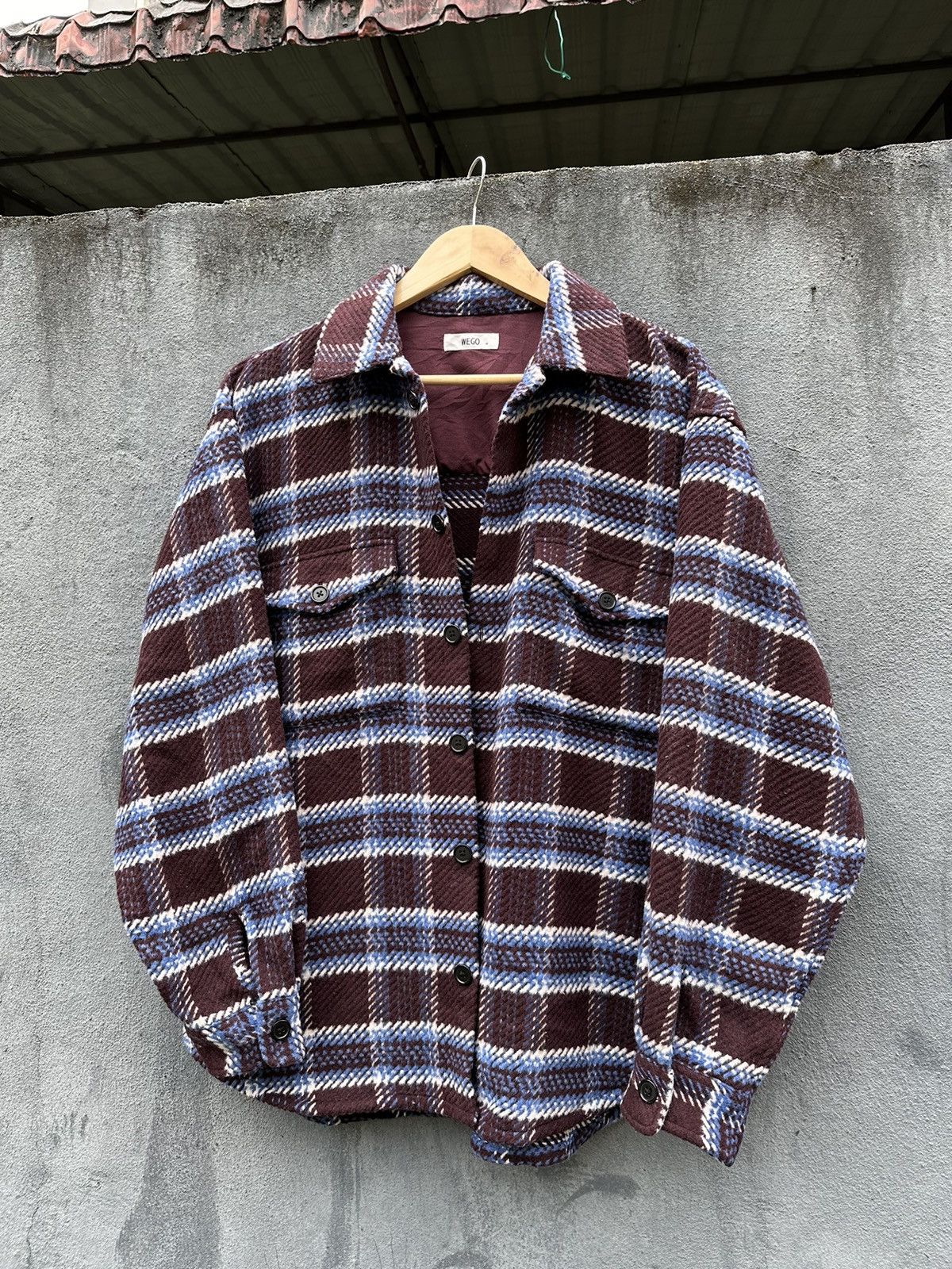 Japanese Brand 👹Wego Japan Wool Flannel Jacket Size US L / EU 52-54 / 3 - 2 Thumbnail