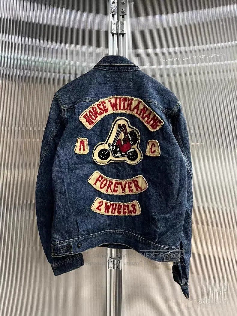Schott Schott Motorcycle washed denim jacket jacket Size US M / EU 48-50 / 2 - 6 Thumbnail