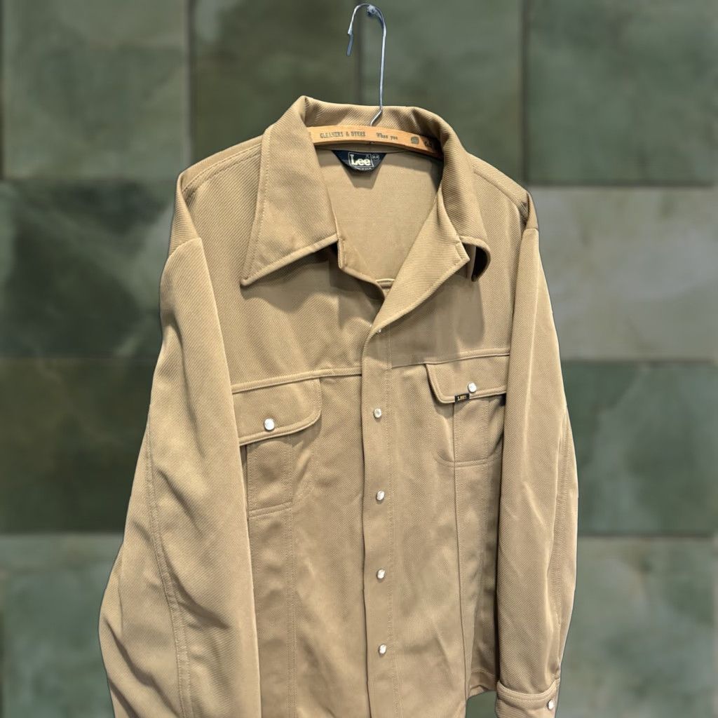 Lee VINTAGE Lee Western Heavyweight Polyester Khaki Pearl Snap Shirt XL Men Beige Long Sleeve Button-Up Size XL Size US XL / EU 56 / 4 - 1 Thumbnail