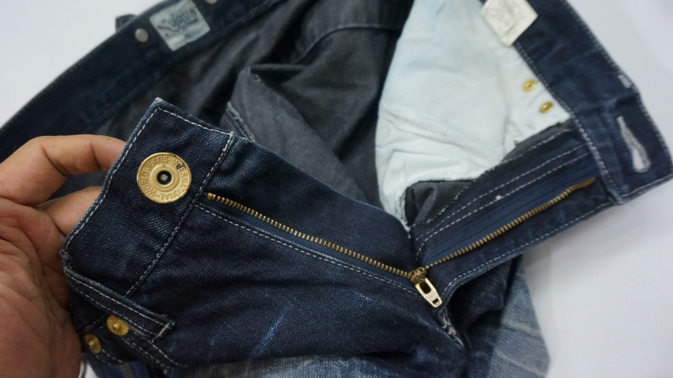 Japanese Brand Sick Rare Nylaus Japan Claw mark Flared Jeans Size US 31 - 16 Thumbnail