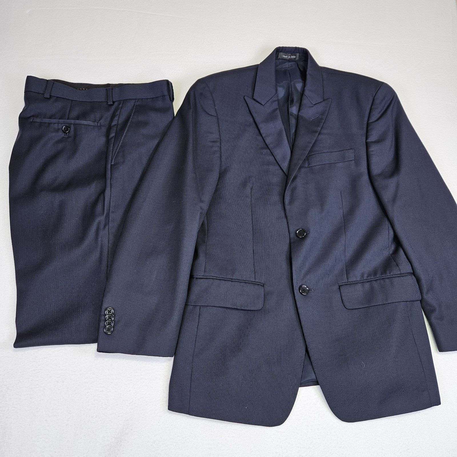 Michael Kors Michael Kors Madison Suit Peak Lapel Micro Stripe Black Set Size 38S - 1 Thumbnail