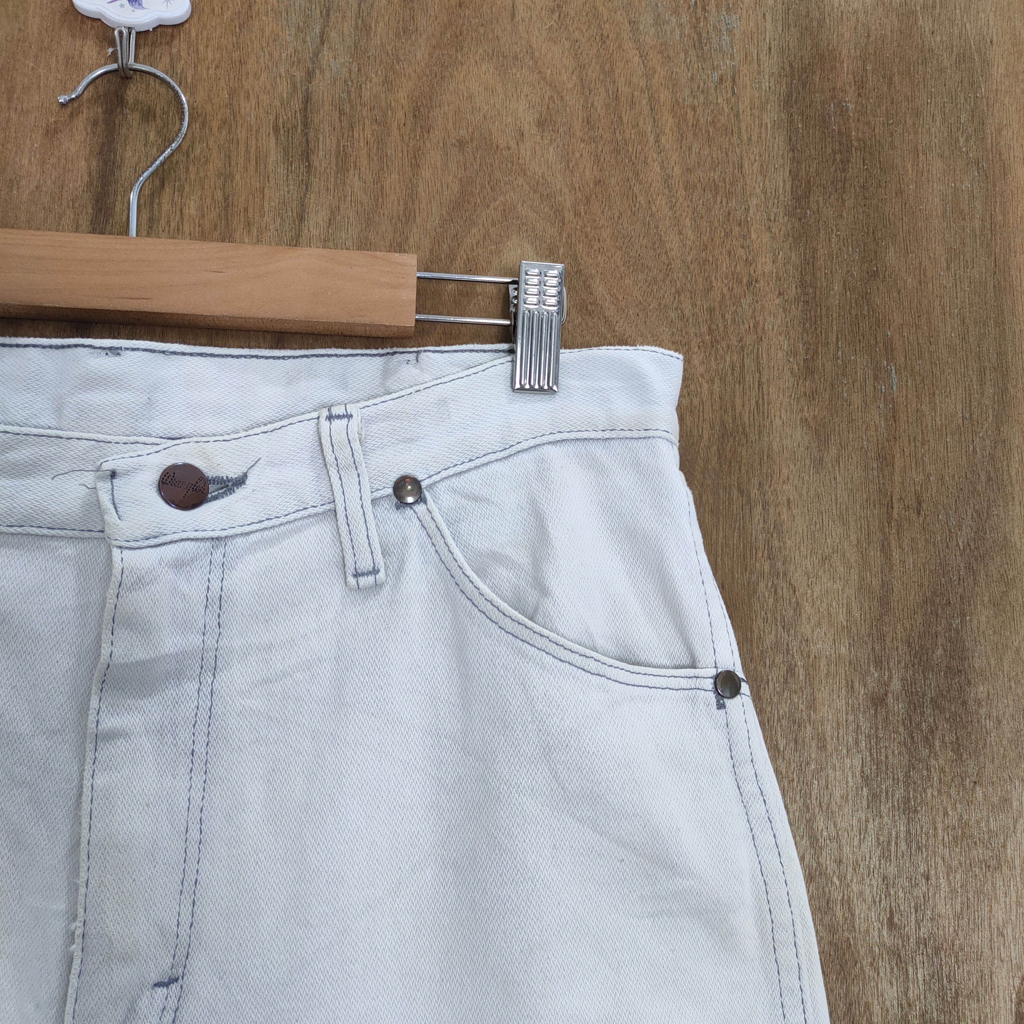 Other VINTAGE WRANGLER FADED WHITE DENIM JEAN PANTS Size US 32 / EU 48 - 4 Thumbnail