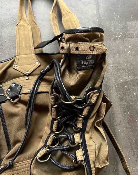 KMRii KMRii Early Rivet & Drawstring Denim Tote Bag Size ONE SIZE - 6 Thumbnail