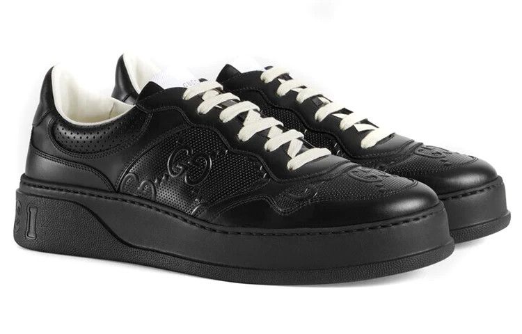 Gucci oc11z526 Men's GG Embossed Low-Top Sneakers in Black Size US 6.5 / EU 39-40 - 2 Thumbnail