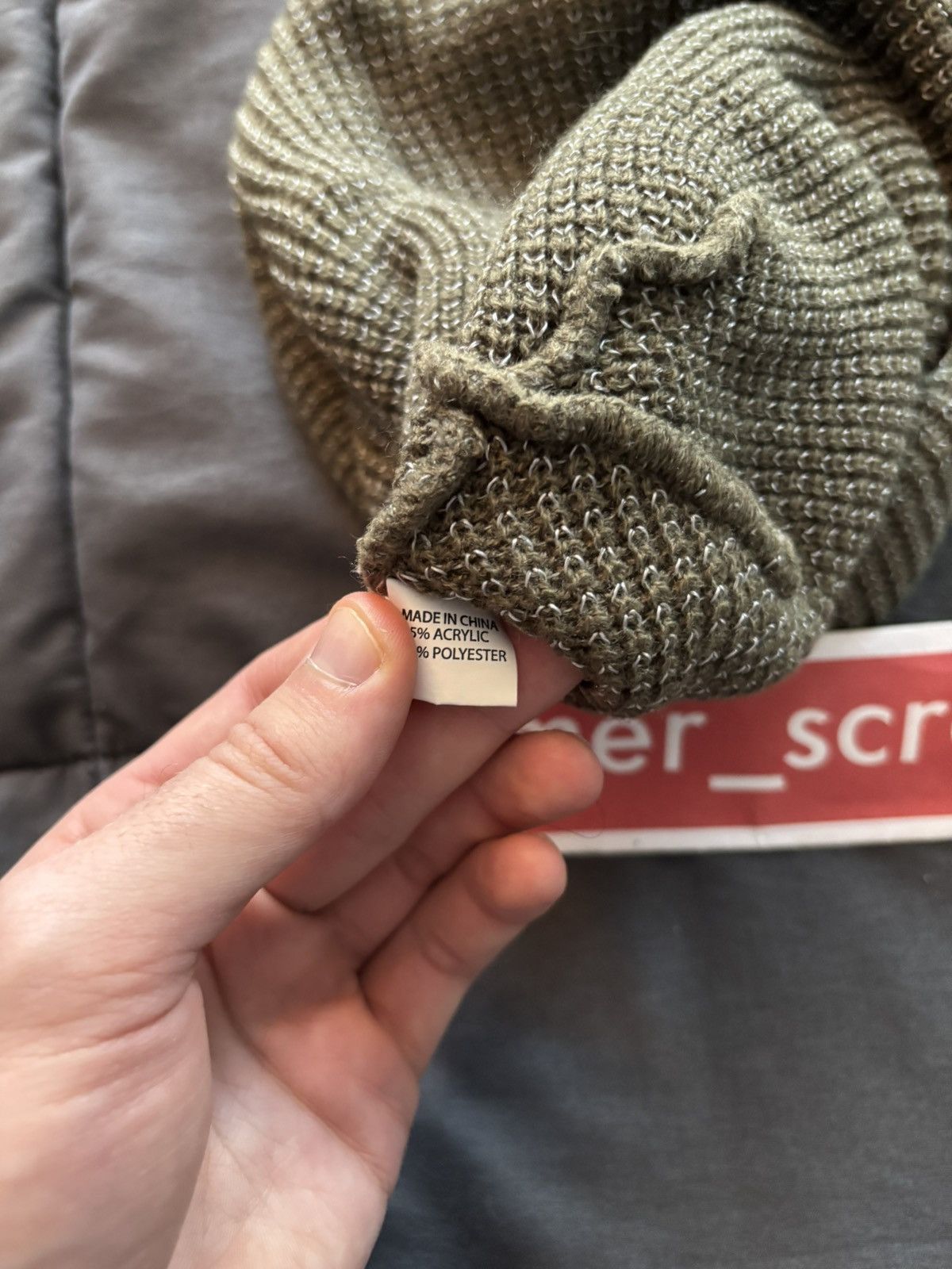 Fuck The Population FTP Reflective Knit Beanie OLIVE Size ONE SIZE - 4 Thumbnail