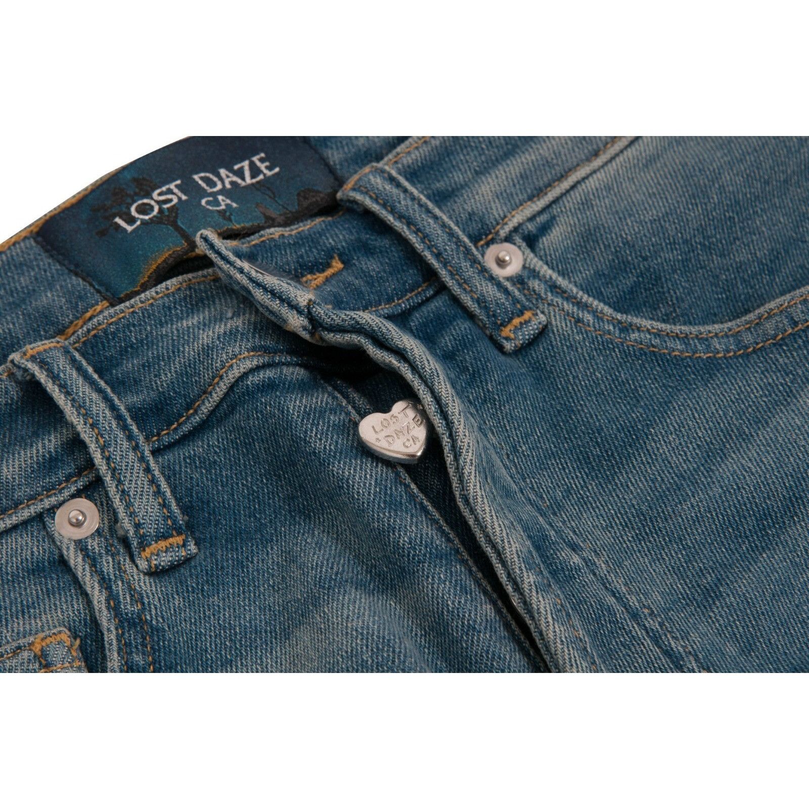 Lost Daze Straight Leg Size 28 Indigo Stretch Raw Hem Denim Size US 28 / EU 44 - 3 Thumbnail