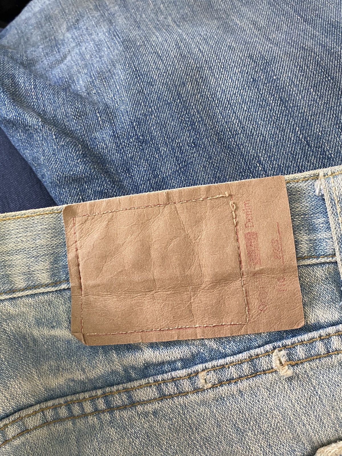 If Six Was Nine × Japanese Brand Japanese Brand Peace Design Rusty Distressed Denim Size US 33 - 17 Thumbnail