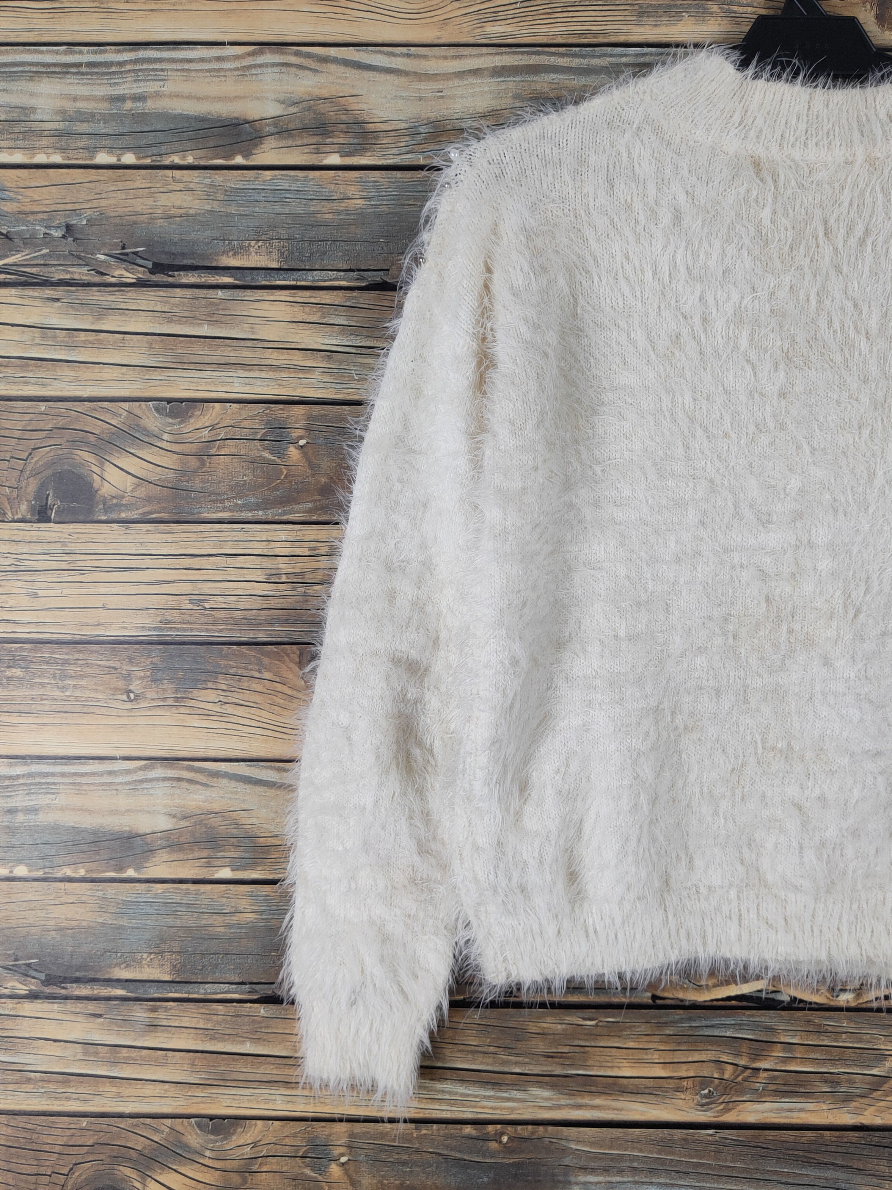 Japanese Brand Valleygirl Ivory Shag Shaggy Fur Mohair Knitwear #W1642 Size S / US 4 / IT 40 - 8 Thumbnail