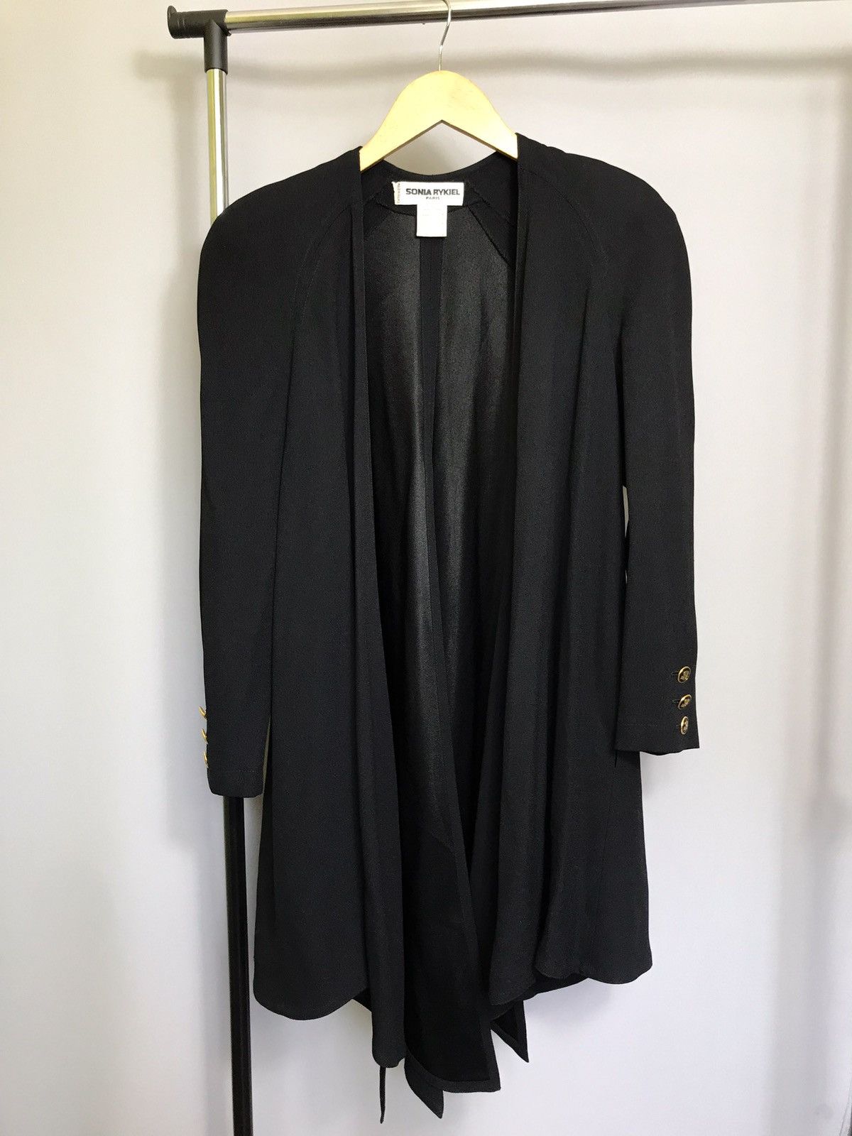 Designer × Sonia Rykiel × Vintage Sonia Rykiel Paris Black Gold Button Womens Jacket France Size M / US 6-8 / IT 42-44 - 1 Thumbnail