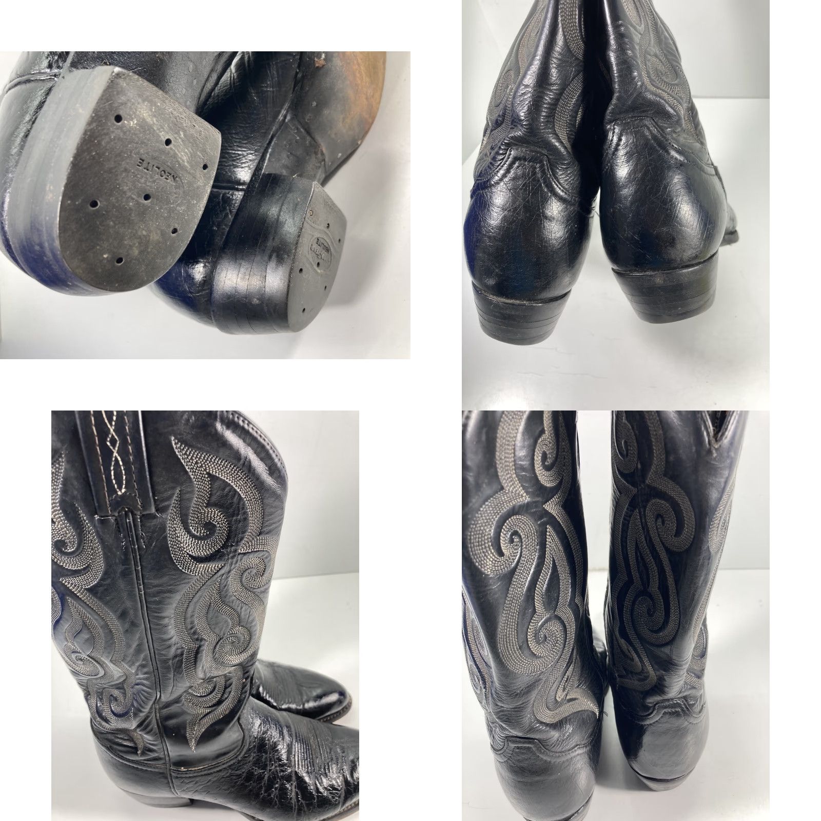 Tony Lama Tony Lama 8410 Boots Western Leather Ostrich Black Men 9 D Cowboy Leather Upper Outsole Pull On Shoes Size US 9 / EU 42 - 10 Thumbnail