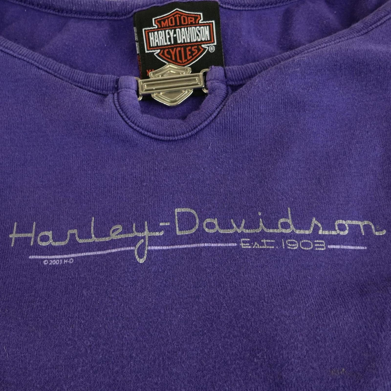 Harley Davidson Harley-Davidson Women's Purple Cotton Y2K Style Tank Top XL Size ONE SIZE - 2 Thumbnail