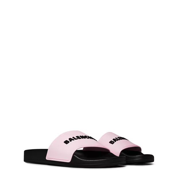 Balenciaga o1g2r1mq0924 Logo Sliders in Pink & Black Size US 10 / IT 40 - 3 Thumbnail