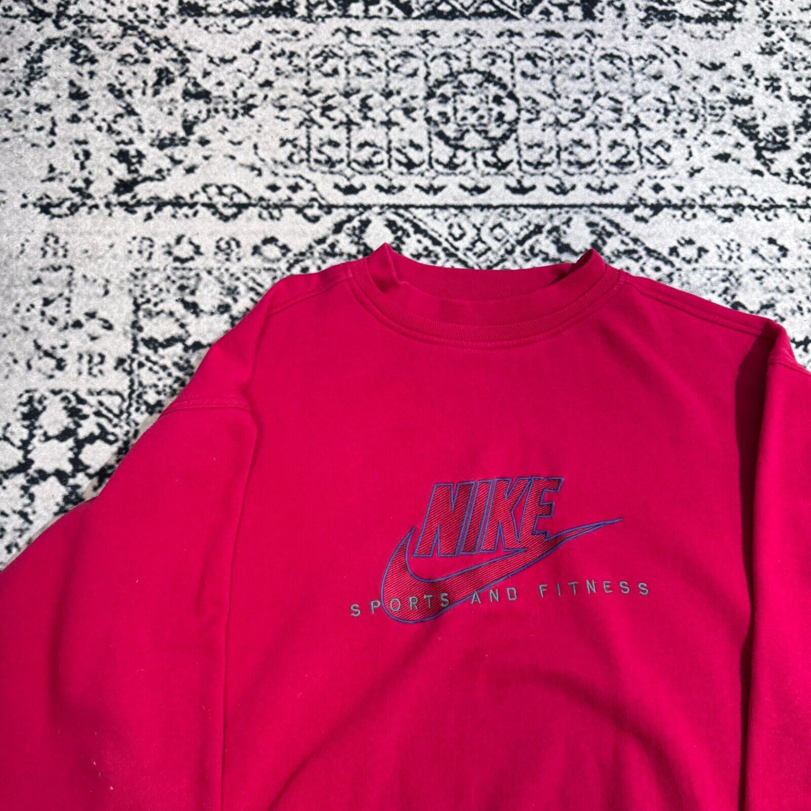 Nike × Vintage Vintage Nike Red Cotton Crewneck Size XXL 90s Center Swoosh Size US XXL / EU 58 / 5 - 4 Thumbnail
