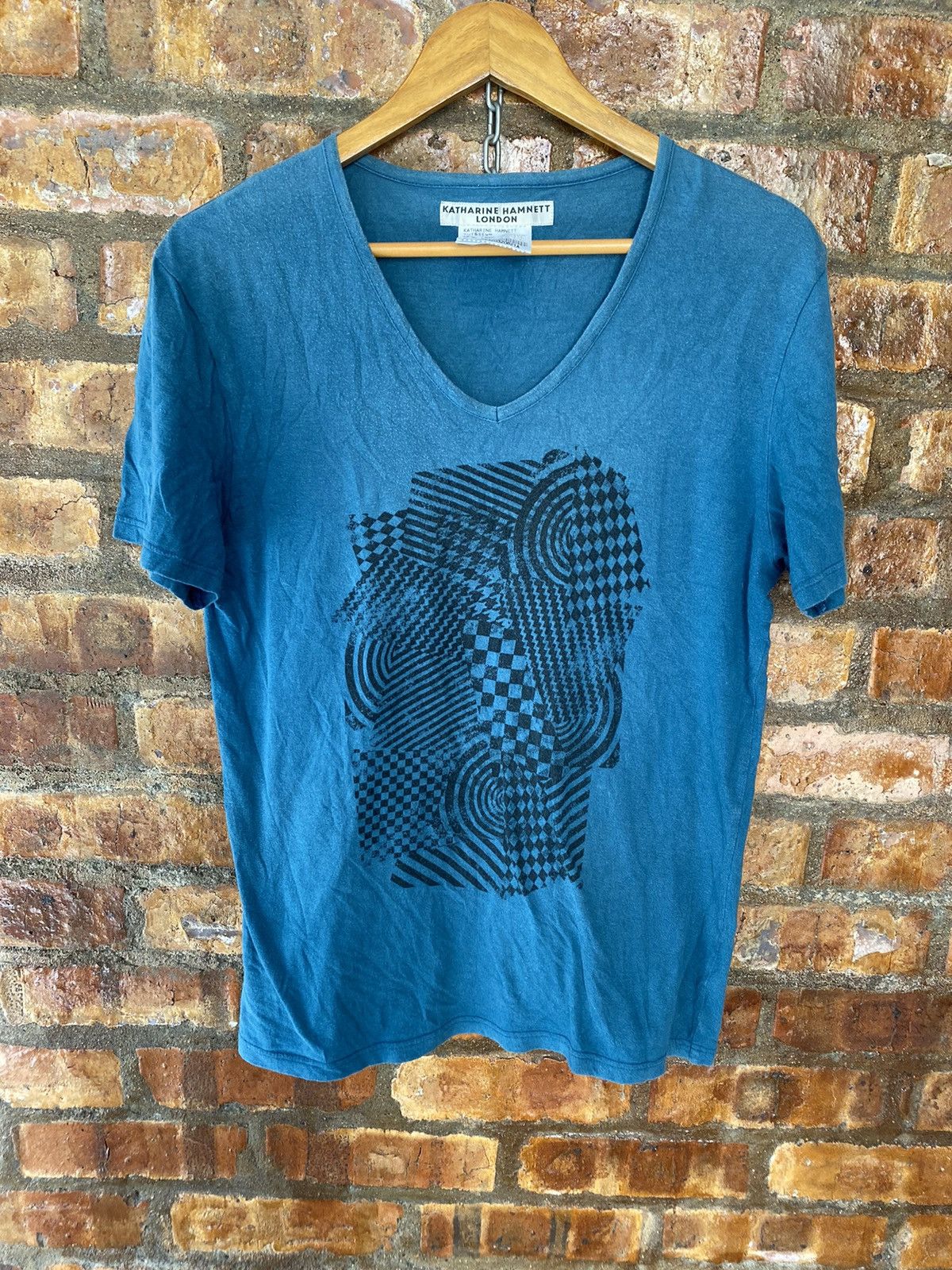 Katharine Hamnett London 90s K.Hamnett Checked logo tee Made in Japan Size US M / EU 48-50 / 2 - 2 Thumbnail