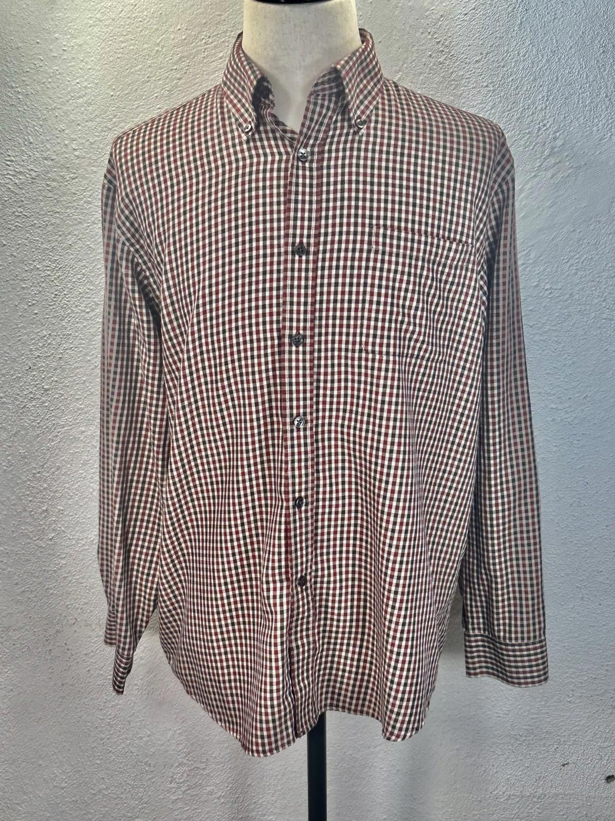 Van Heusen Van Heusen Men's Large Red Check No Iron Button Down Shirt Size US L / EU 52-54 / 3 - 1 Thumbnail