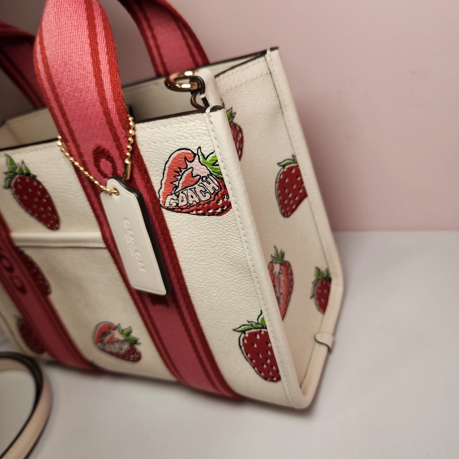 Coach NWT Coach CAR80 Smith Tote Bag 24 Strawberry Chalk Multi Size ONE SIZE - 2 Thumbnail