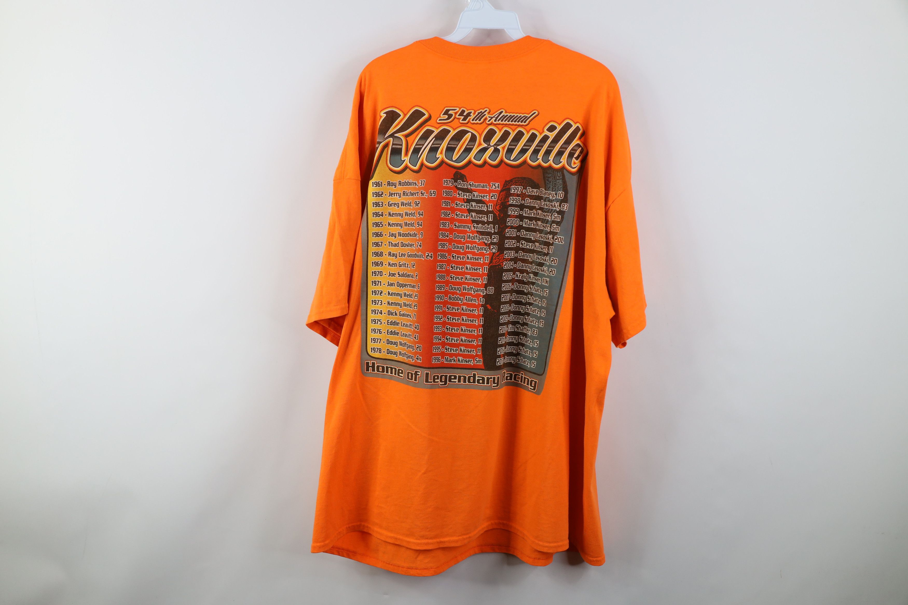 Vintage Vintage Y2K Knoxville Iowa Outlaw Car Racing T-Shirt Orange Size US XXL / EU 58 / 5 - 10 Thumbnail