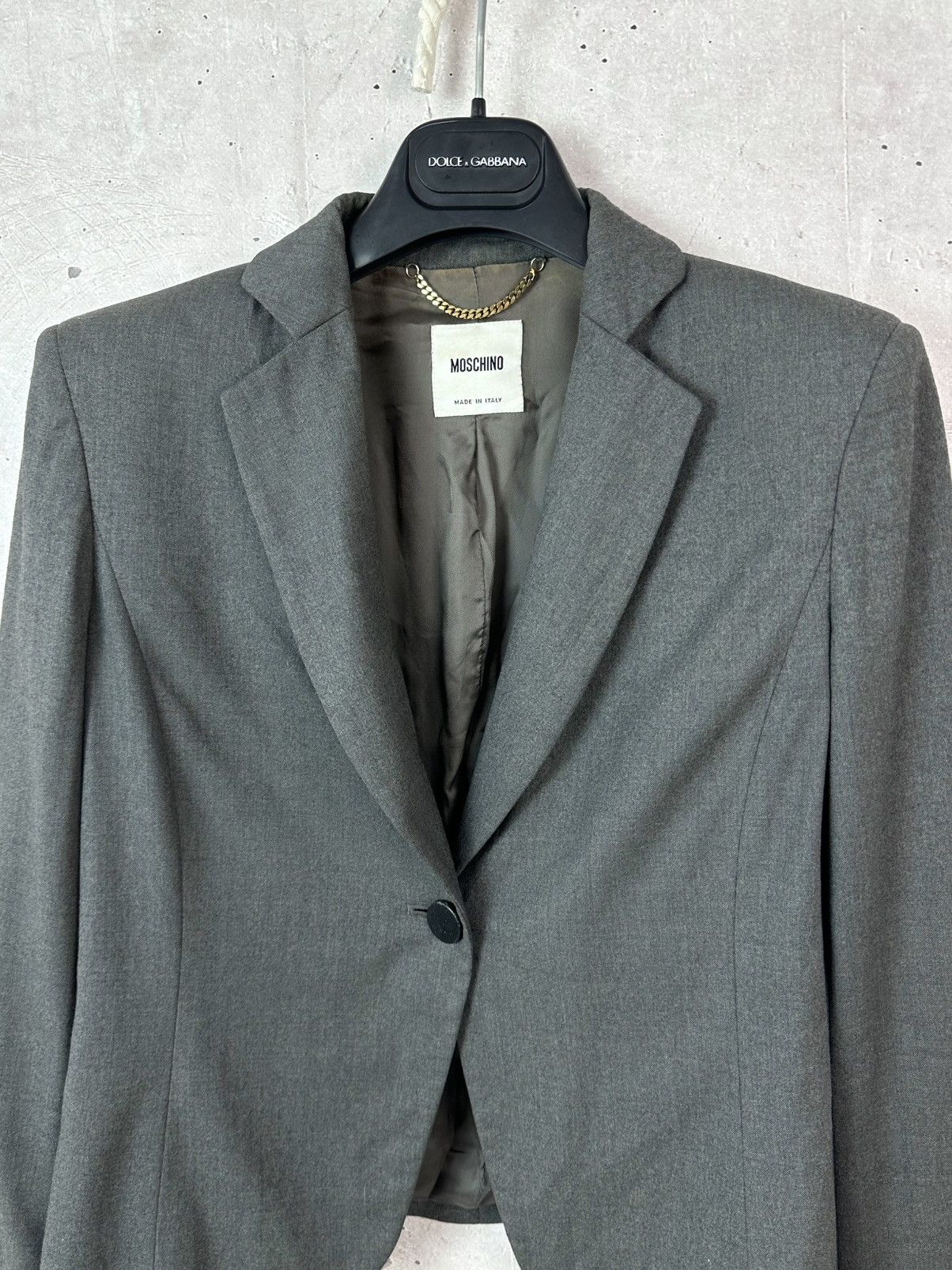 Moschino Vintage Moschino Made in Italy Wool Grey Blazer Jacket Size M / US 6-8 / IT 42-44 - 2 Thumbnail